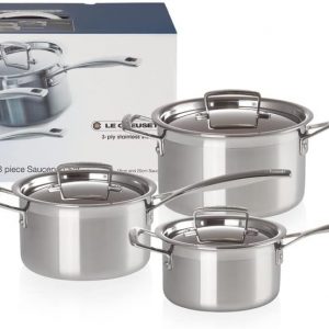 Le Creuset 3-Ply Stainless Steel Saucepan Set: Proper Pans for Sauces, Soups and Everyday Kitchen Glory